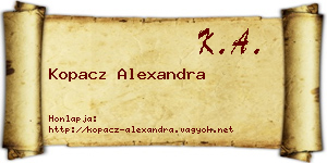 Kopacz Alexandra névjegykártya